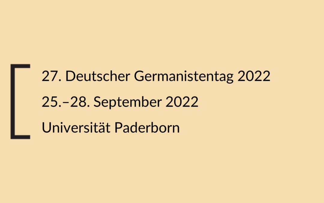 27. Deutscher Germanistentag 2022